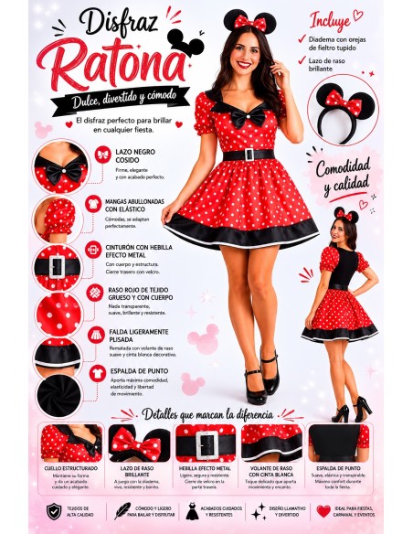 Costume Topolino Taglia M | Costumi per Adulti Il Re del Carnevale